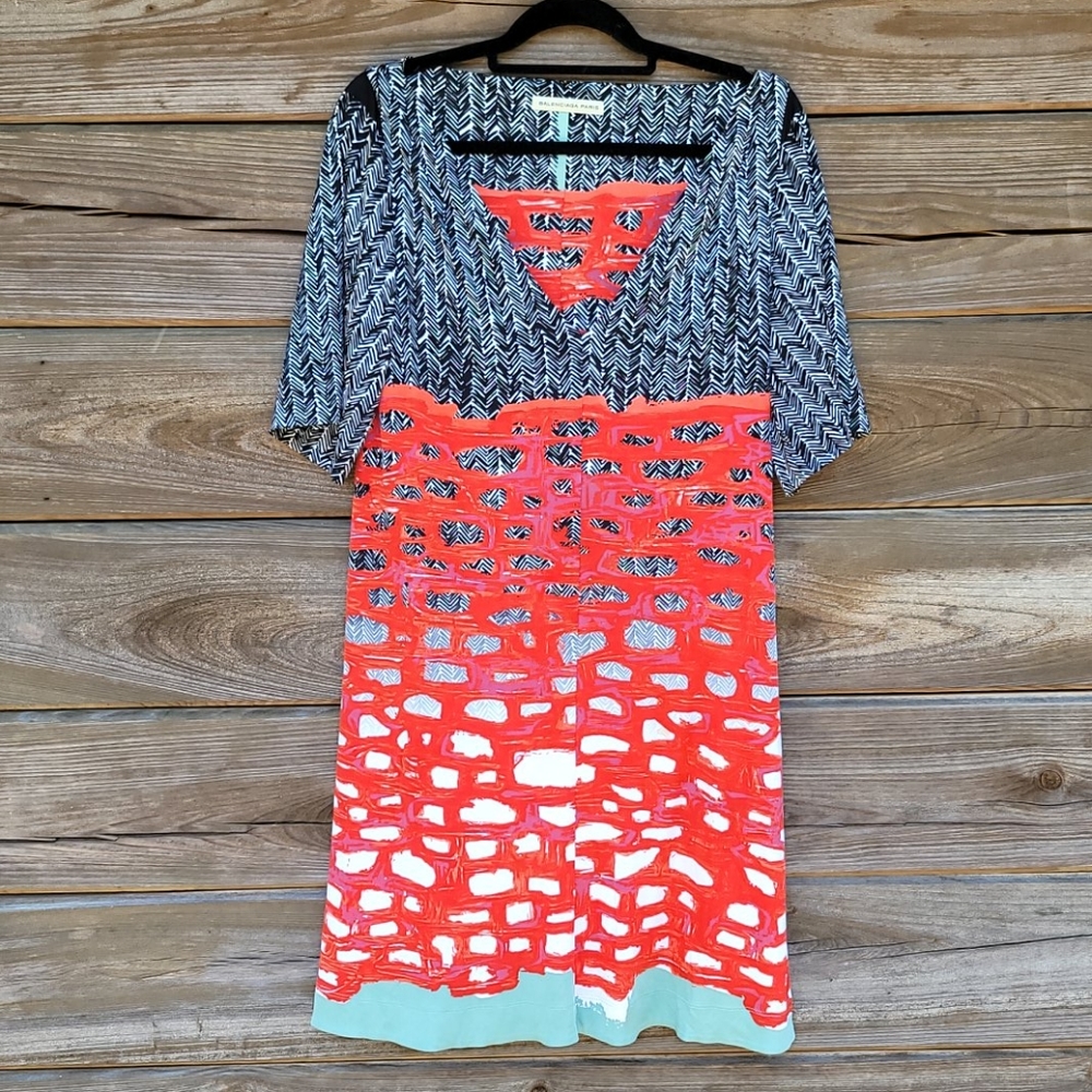 Balenciaga Beautiful Dress – Mixed Pattern Red/Black/White/Mint – Size 40